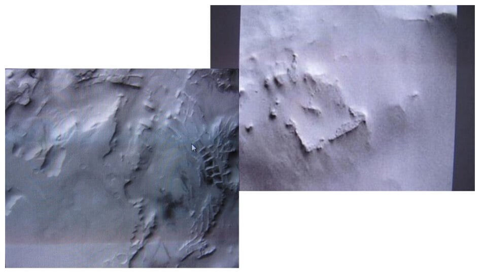 Фундаменты зданий на снимках поверхности Марса