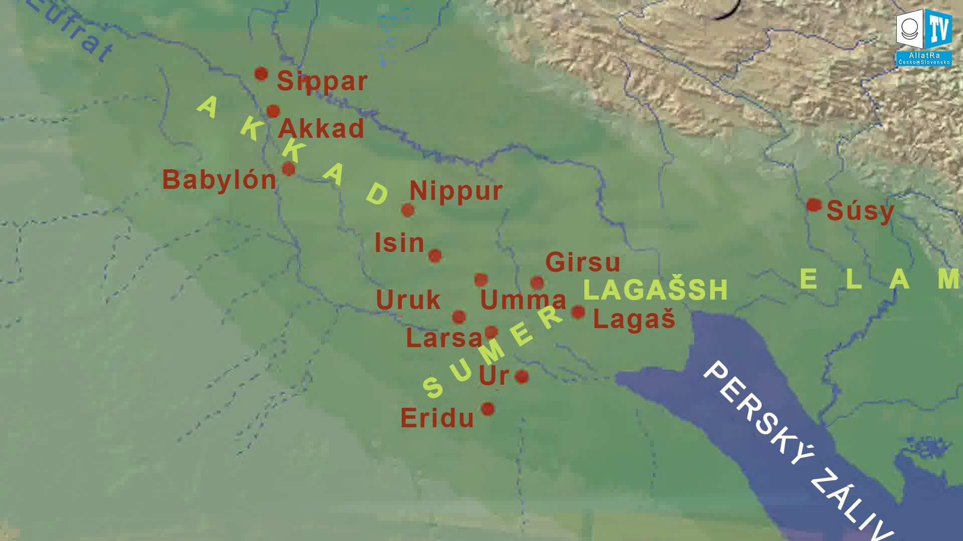 Mapa Mezopotámie. Foto