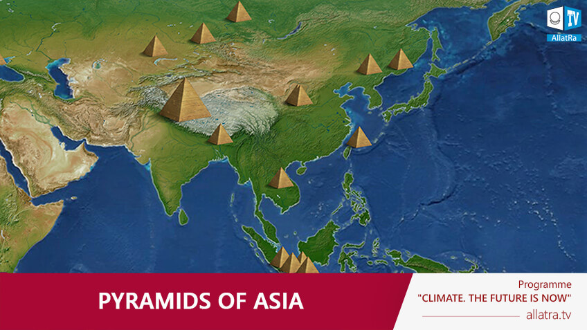 Pyramids of Asia, map