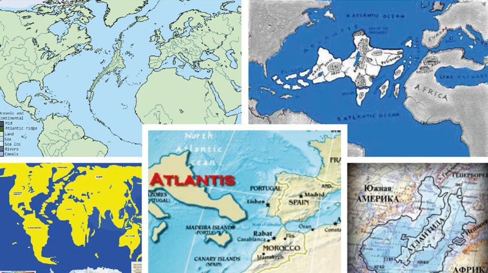 Атлантида на географических картах мира
