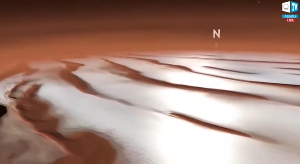 Таяние ледяных шапок на Марсе