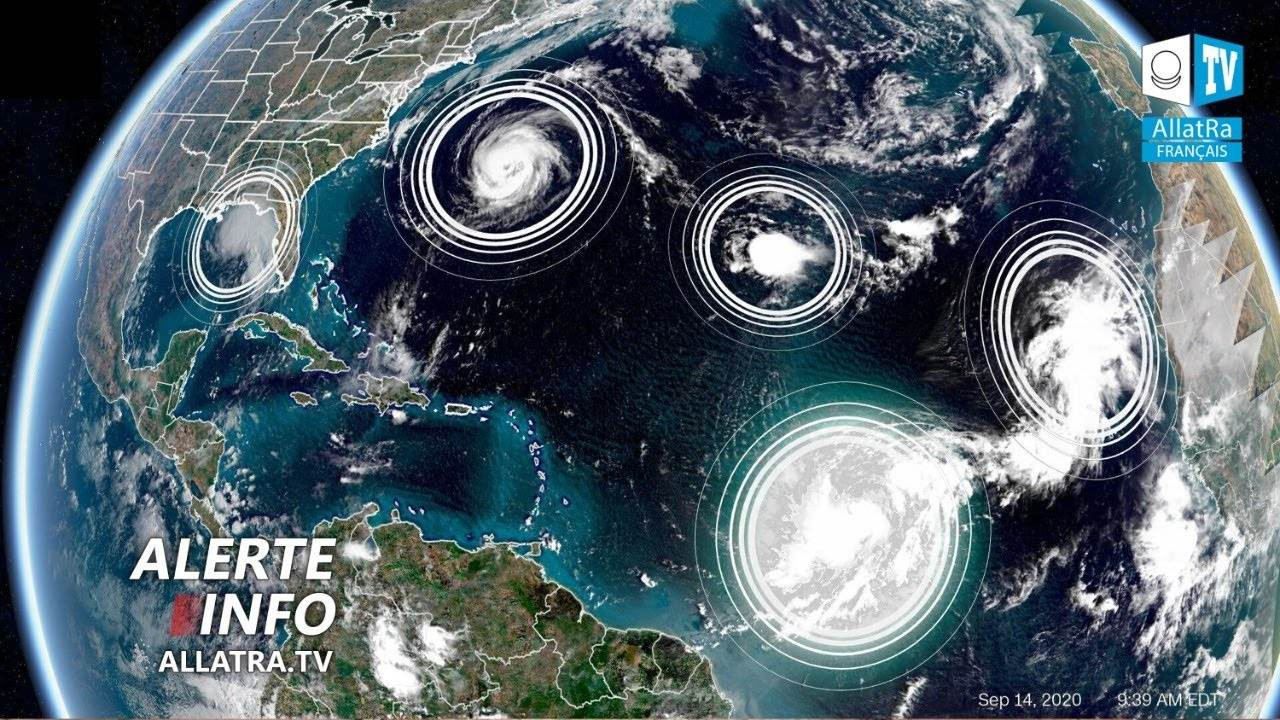 Simultanément  5 cyclones tropicaux dans l'Atlantique ! Ouragan Sally aux États-Unis.