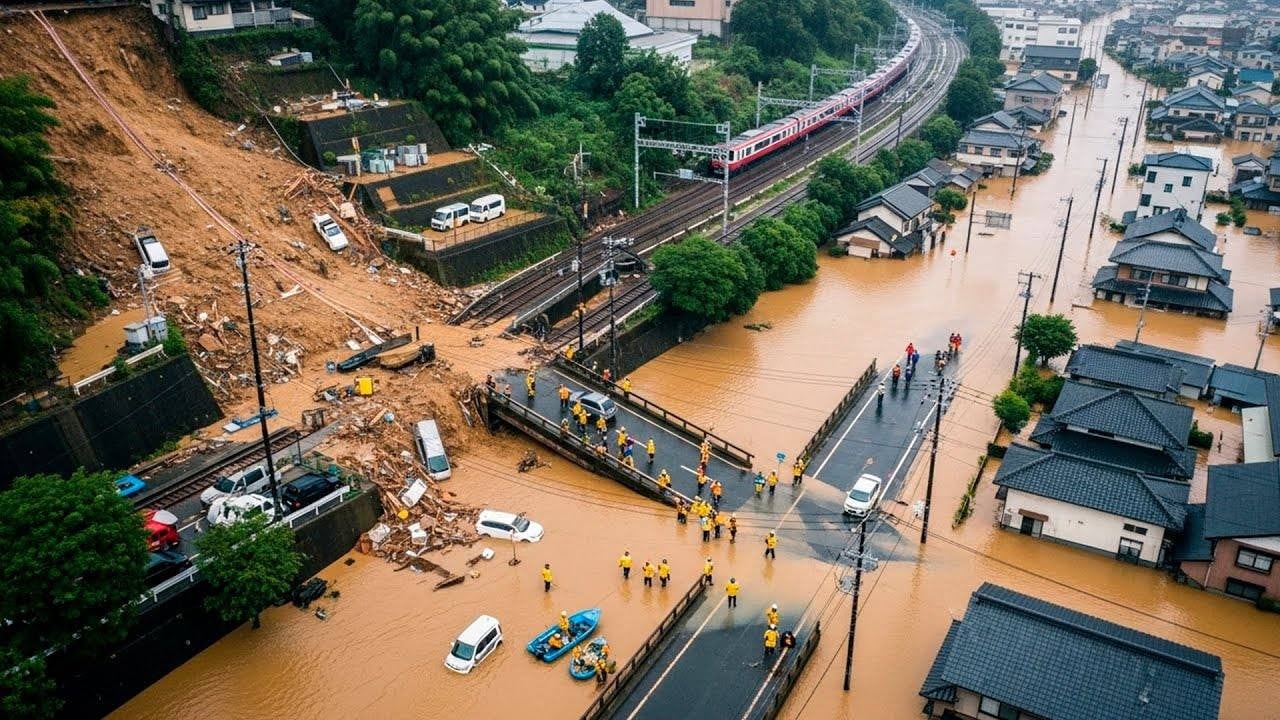 Japan Hit by Extreme Flooding and Landslides in Kyushu