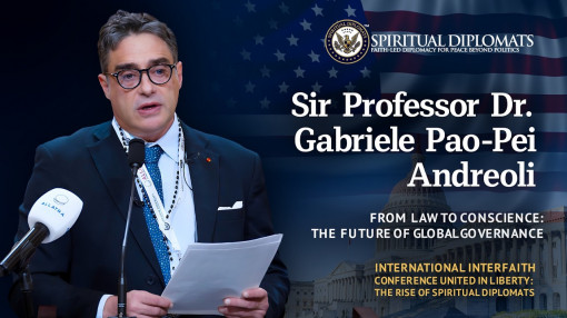 Sir Professor Dr. Gabriele Pao-Pei Andreoli at United in Liberty: The Rise of Spiritual Diplomats